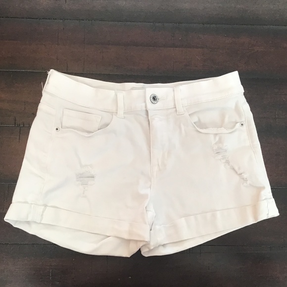 Sneak Peek Pants - Sneak Peek White Ripped Jean Shorts Women Size Medium